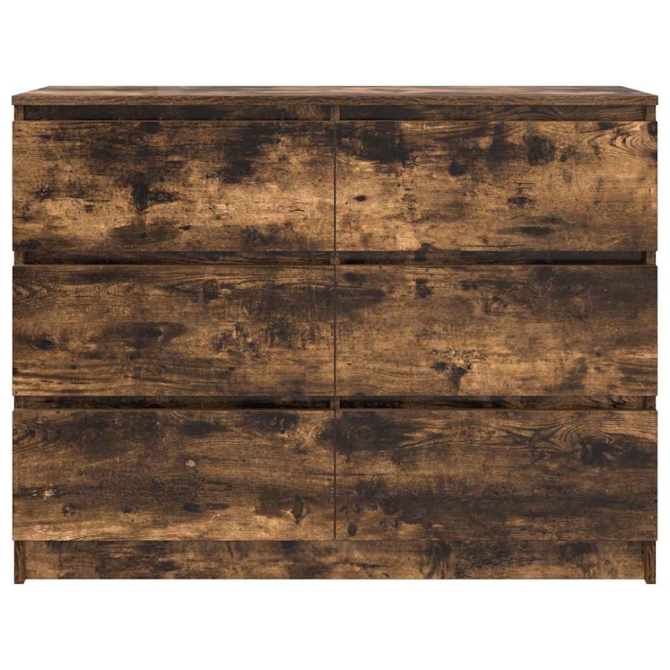 Aparador madera contrachapada color roble ahumado 100x35x76