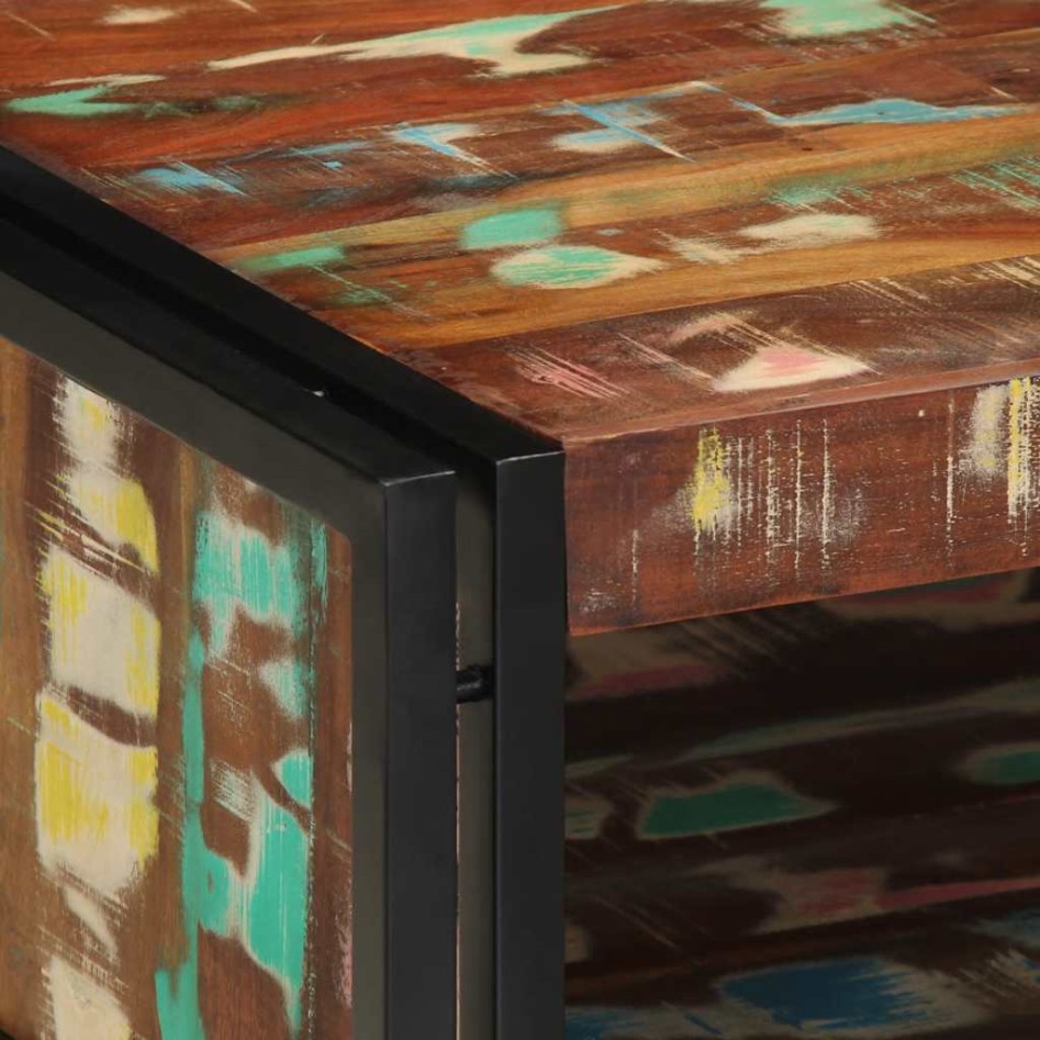Mesa de centro multicolor 70x50x38 cm madera maciza