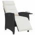 Silla de jardín reclinable con mesa auxiliar ratán