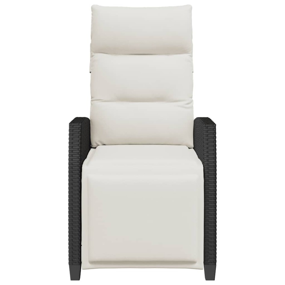 Silla de jardín reclinable con mesa auxiliar ratán