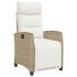 Silla de jardín reclinable con mesa auxiliar ratán