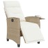 Silla de jardín reclinable con mesa auxiliar ratán