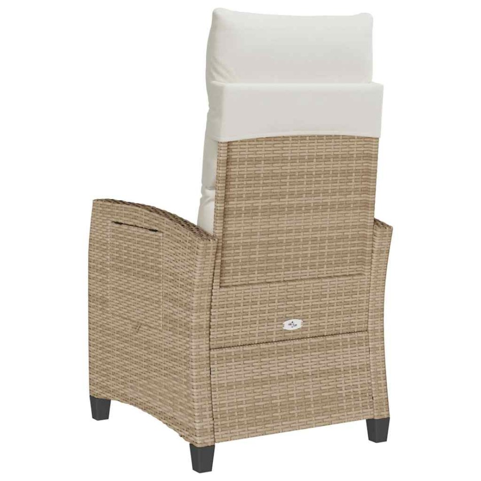 Silla de jardín reclinable con mesa auxiliar ratán