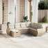 Set sofás de jardín 7 piezas y cojines ratán sintético