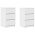Mesillas de noche con 3 cajones 2 uds Blanco 39x35x65