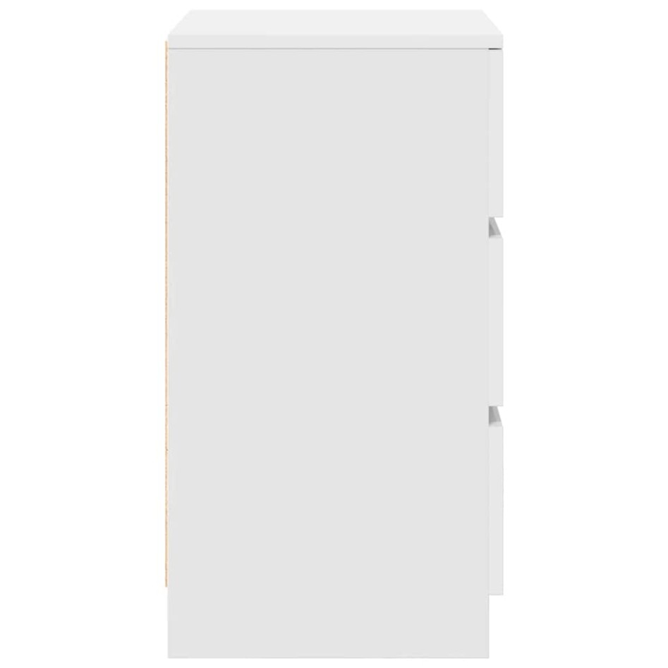 Mesillas de noche con 3 cajones 2 uds Blanco 39x35x65
