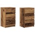 Mesillas de noche con 3 cajones 2 uds madera vieja 39x35x65