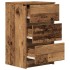 Mesillas de noche con 3 cajones 2 uds madera vieja 39x35x65