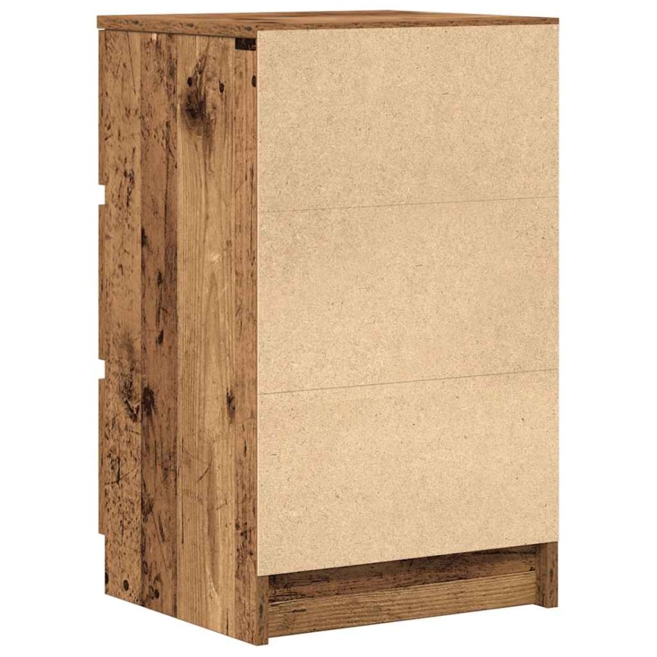 Mesillas de noche con 3 cajones 2 uds madera vieja 39x35x65