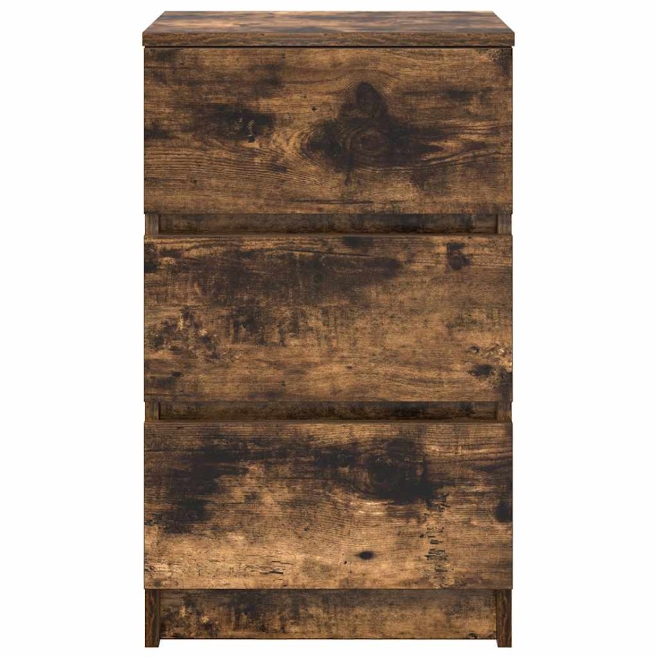 Mesillas de noche con 3 cajones 2 uds roble ahumado 39x35x65