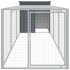 Gallinero con corral acero galvanizado gris 110x405x110