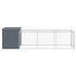 Gallinero con corral acero galvanizado gris 110x405x110