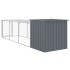 Gallinero con corral acero galvanizado gris 110x405x110