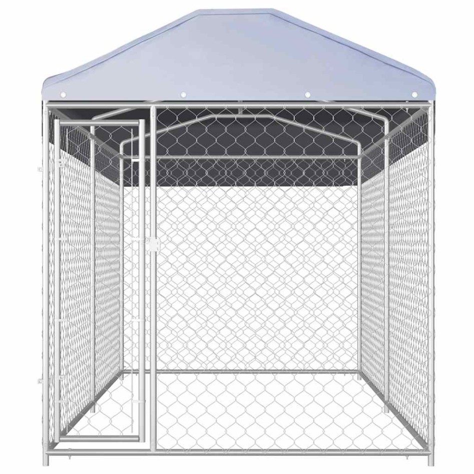 Perrera de exterior con toldo 382x192x225