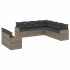 Set de muebles de jardín 9 pzas y cojines ratán sintético