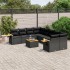 Set de sofás de jardín 8 piezas y cojines ratán sintético