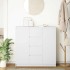 Aparador con cajones blanco 100,5x35x98,5 cm madera
