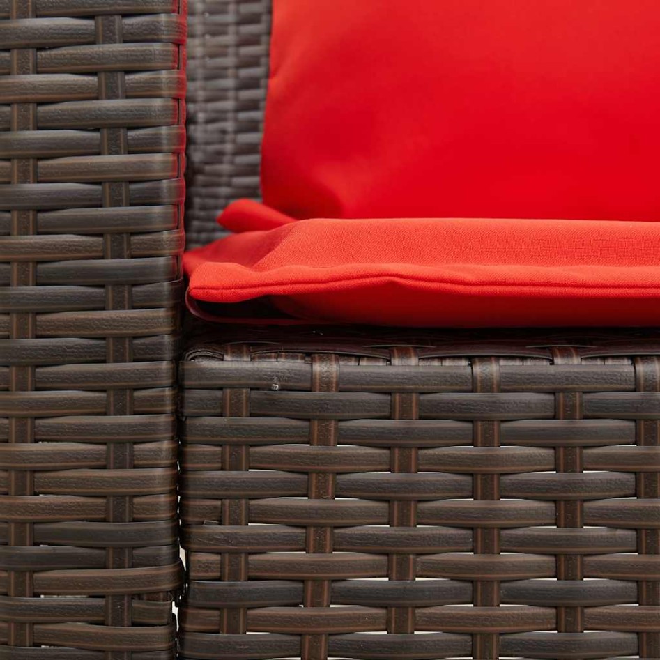 Sofá de jardín con cojines 5 plazas ratán sintético