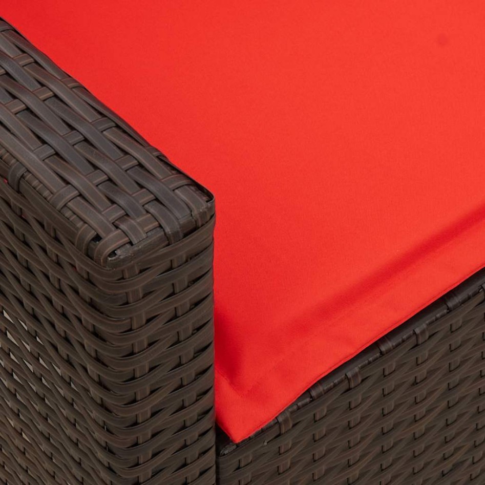 Sofá de jardín con cojines 5 plazas ratán sintético