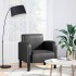 Sillón con reposabrazos cuero sintética negro 54