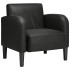 Sillón con reposabrazos cuero sintética negro 54
