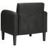 Sillón con reposabrazos cuero sintética negro 54