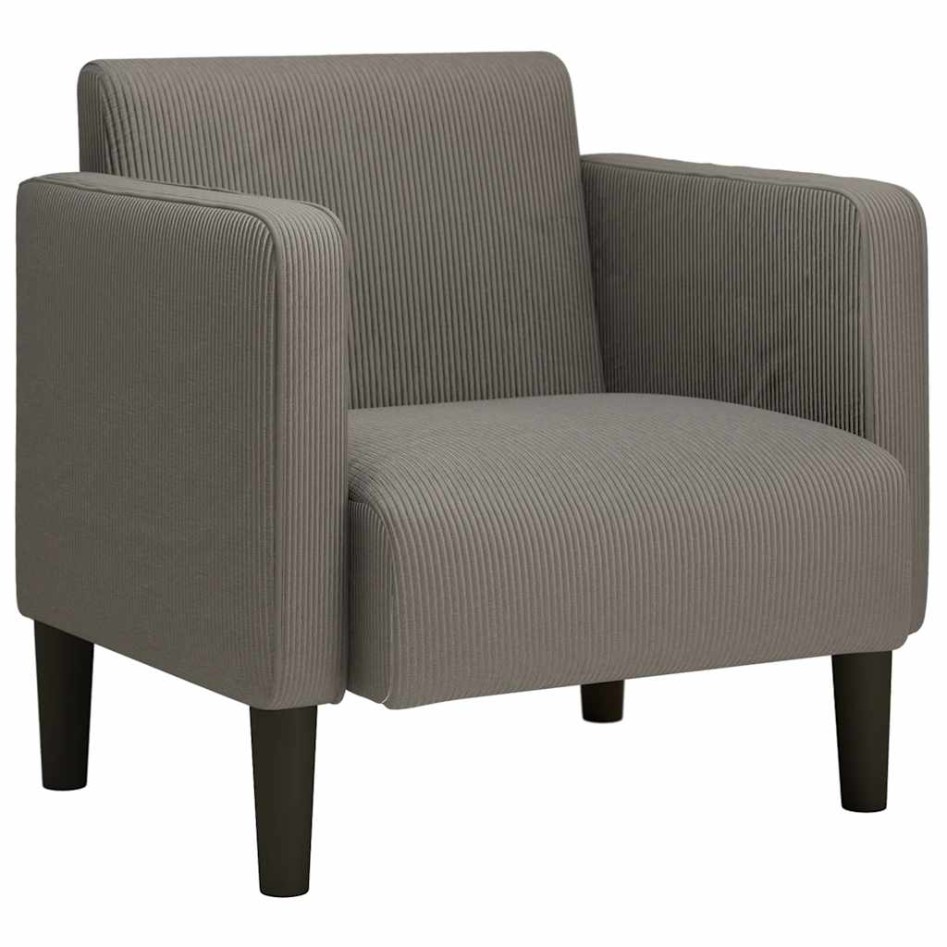 Sillón con reposabrazos gris claro 54 cm tejido de