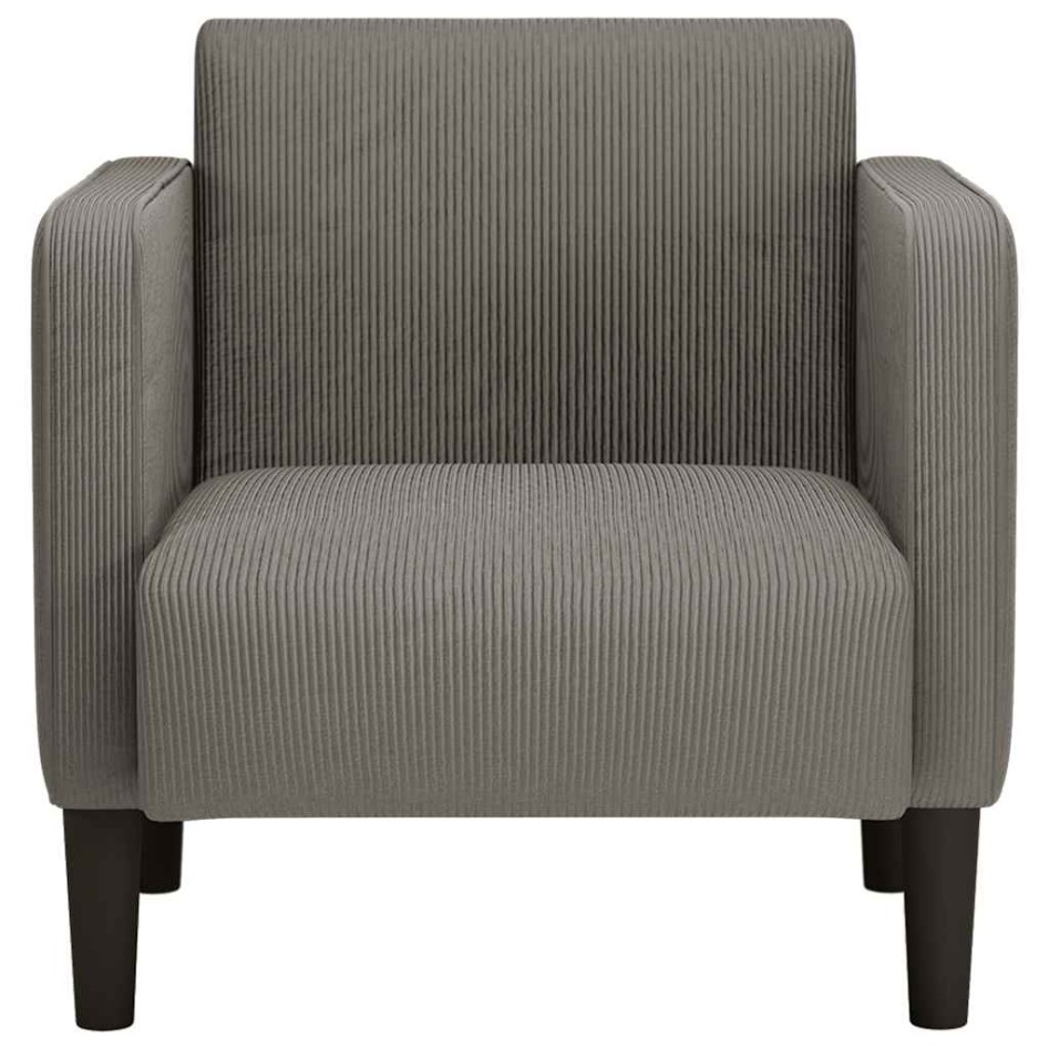 Sillón con reposabrazos gris claro 54 cm tejido de
