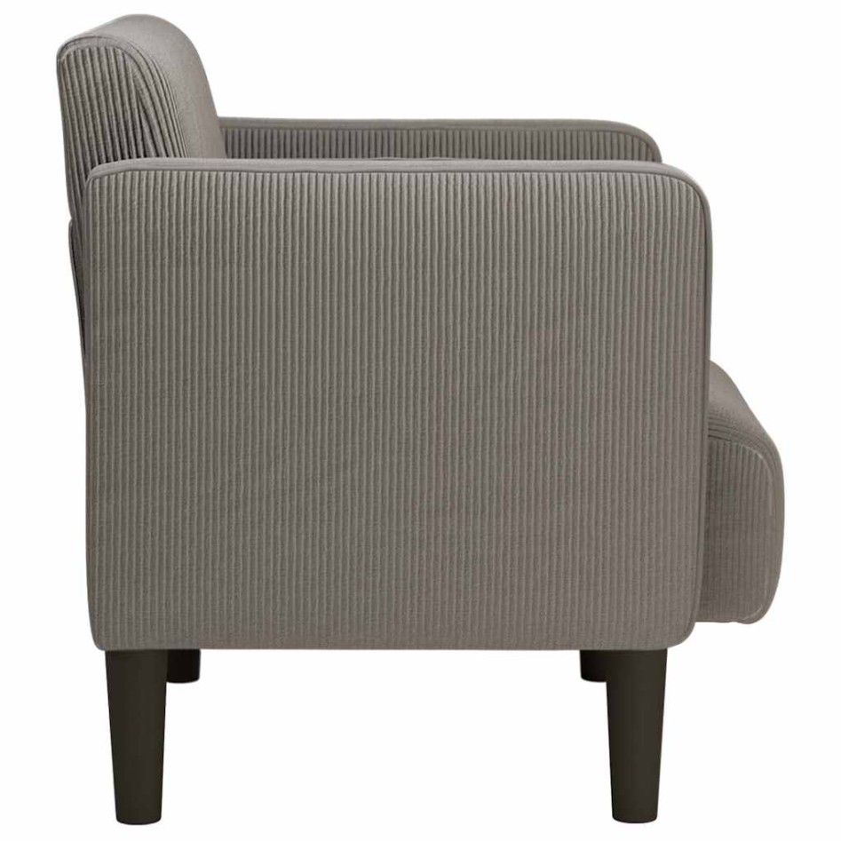 Sillón con reposabrazos gris claro 54 cm tejido de