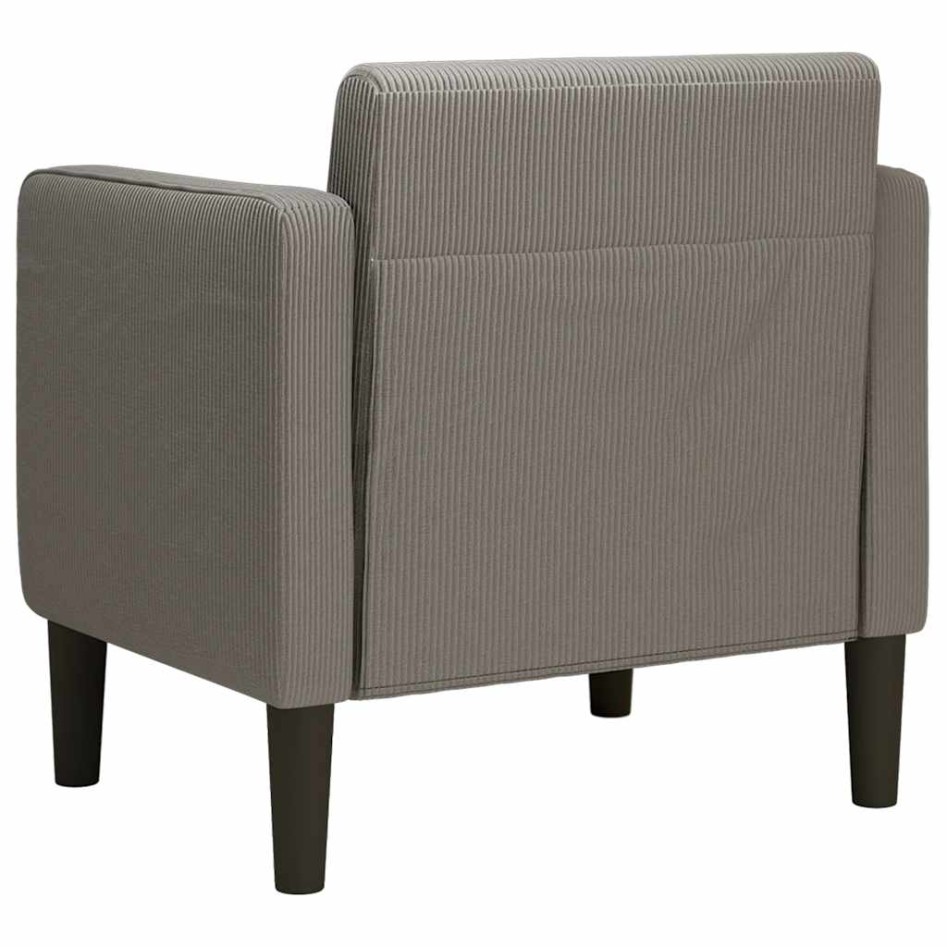 Sillón con reposabrazos gris claro 54 cm tejido de