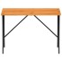 Mesa de jardín superficie de madera ratán PE negro 105x75x72