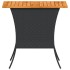 Mesa de jardín superficie de madera ratán PE negro 105x75x72