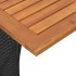 Mesa de jardín superficie de madera ratán PE negro 105x75x72