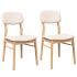 Sillas de comedor con cojines 2uds madera maciza natural