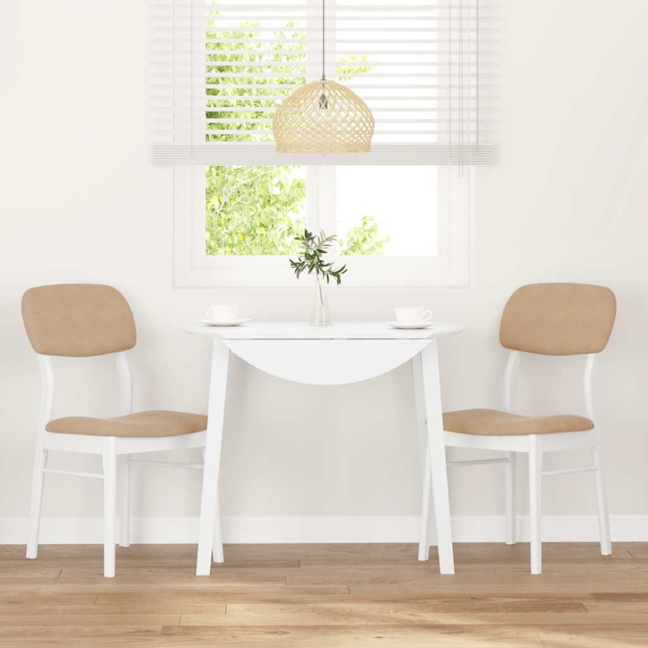 Sillas de comedor con cojines 2uds madera maciza blanco