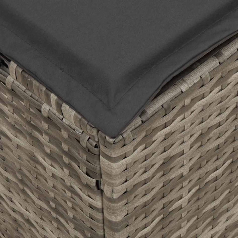 Juego de comedor de jardín 4 piezas con cojines ratán PE