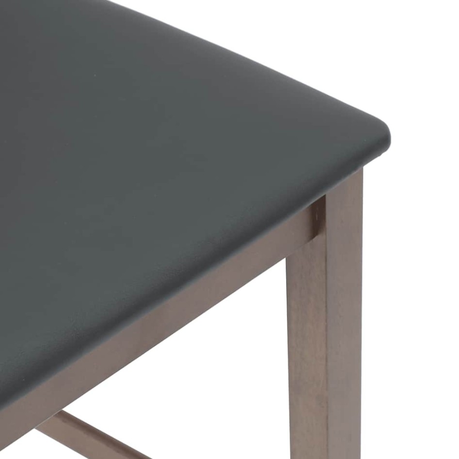 Taburetes de bar con cojines 2 uds madera maciza marrón