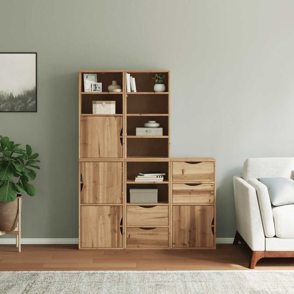 Armarios auxiliares 5 uds ODDA 40x24x79 cm Madera maciza