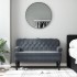 Banco con respaldo terciopelo gris oscuro 119,5x64,5x75