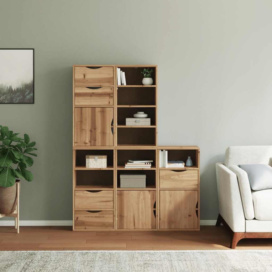 Armarios auxiliares 5 uds ODDA 40x24x79 cm Madera maciza