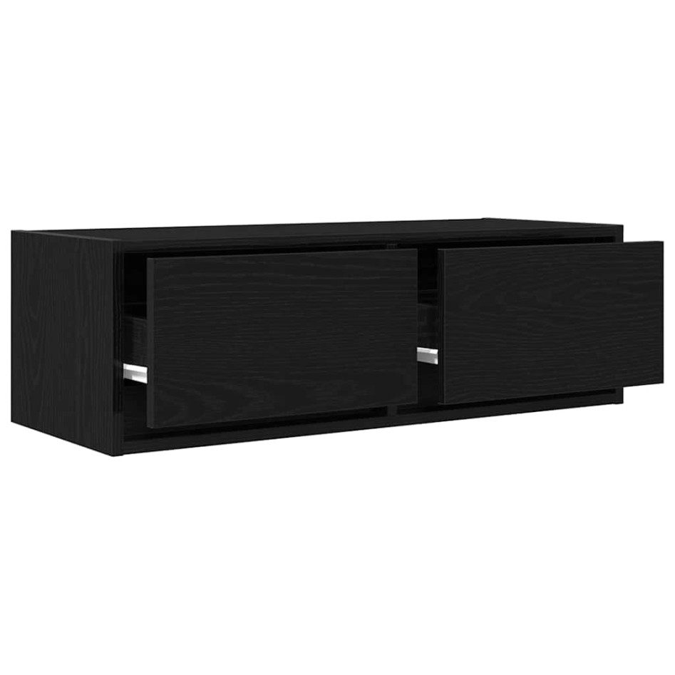 Muebles de TV 2 uds Roble Negro 80x31x25,5 cm Madera