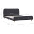 Estructura de cama sin colchón Tela gris oscuro 135x190