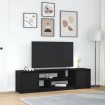 Mueble de TV de madera de roble negro 188,5x41x50 cm