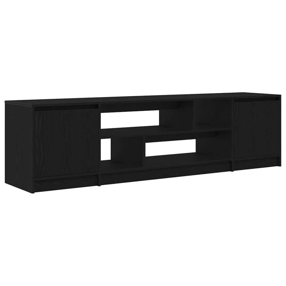 Mueble de TV de madera de roble negro 188,5x41x50