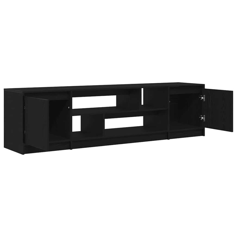 Mueble de TV de madera de roble negro 188,5x41x50