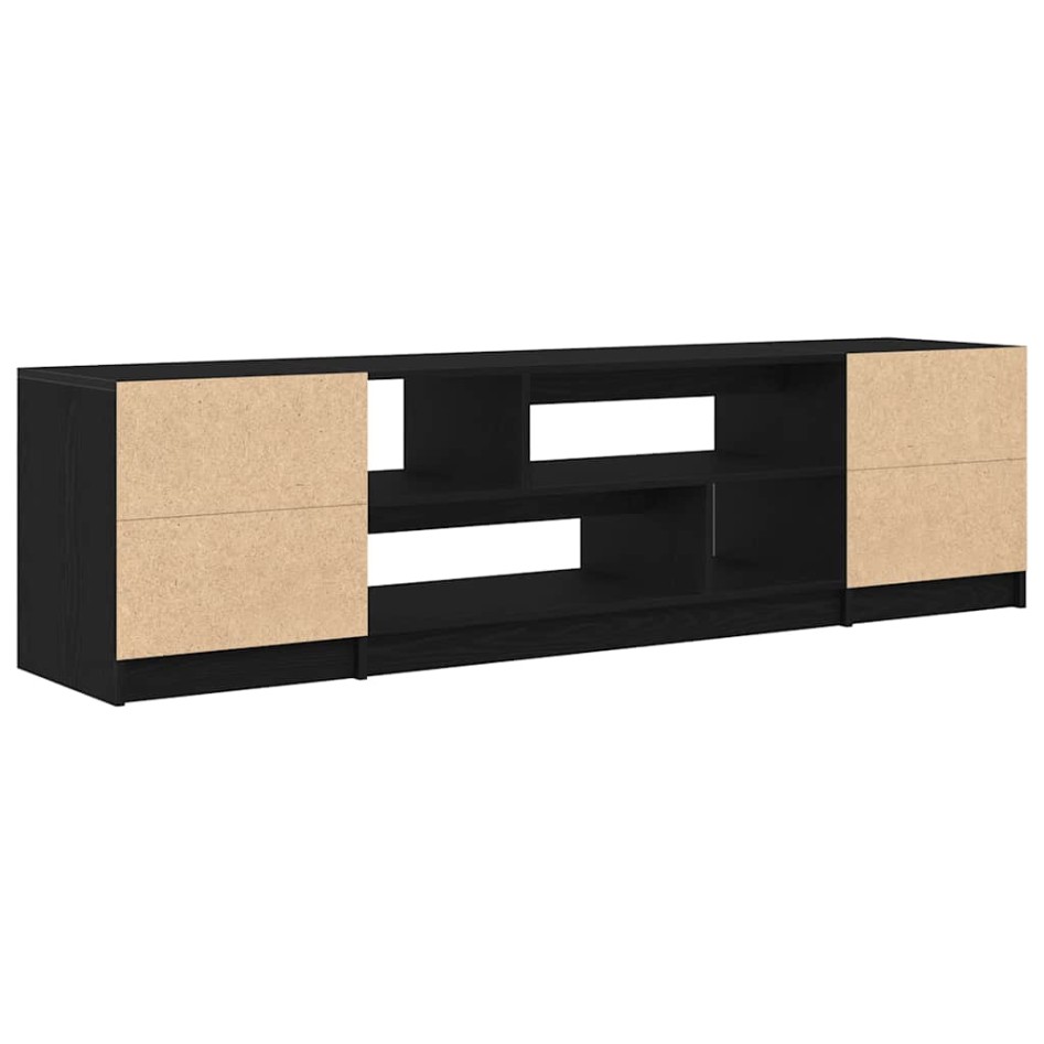 Mueble de TV de madera de roble negro 188,5x41x50