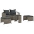 Set de muebles de jardín 5 pzas y cojines apilables