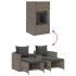 Set de muebles de jardín 5 pzas y cojines apilables