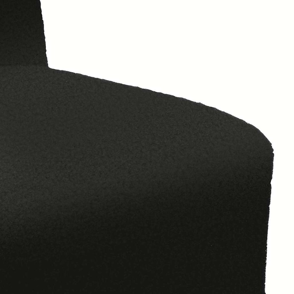 Sillón de sofá negro 55 cm tejido imitación lana