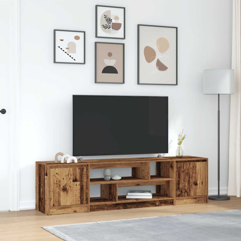 Mueble de TV de madera antigua 188,5x41x50 cm Madera